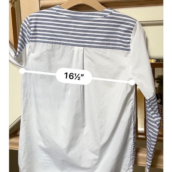 Thomas Mason for J.Crew Tunic in Mixed Stripe in Blue and White S - Picture 11 of 11